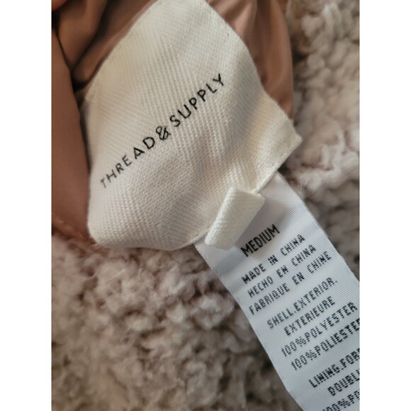 Thread & Supply Womens Size Medium Reversible Sherpa Vest Full Zip Dusty Pink - Picture 5 of 7